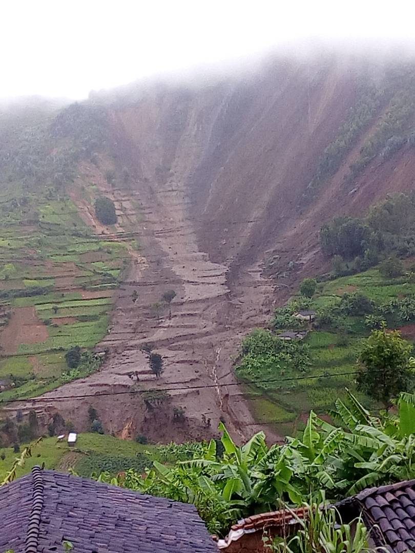 Floods and landslides in Karongi, Western Province, Rwanda, May 2018.