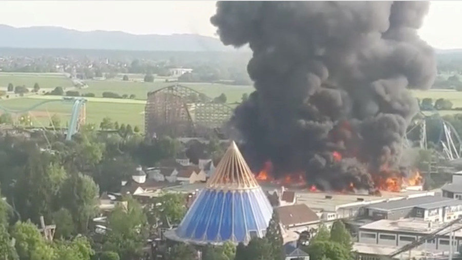 Click to enlarge Fire at Europa-Park in Rust, Germany, on May 26, 2018.