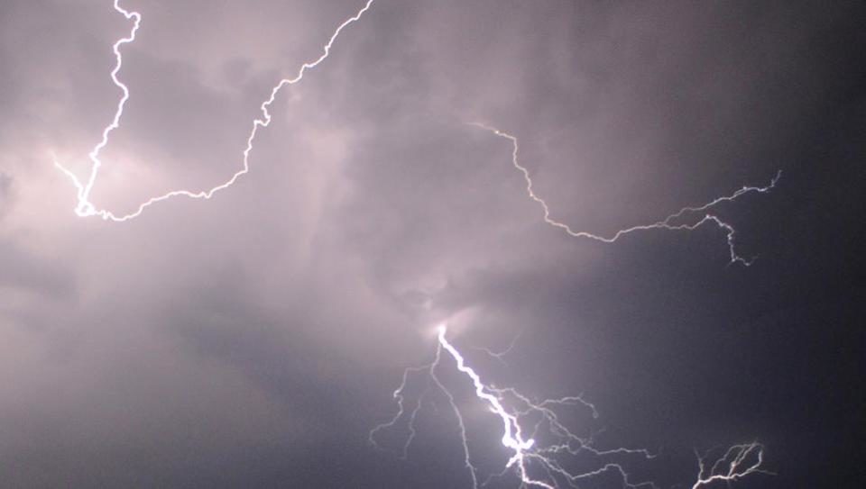 Lightning in the sky in Patiala.