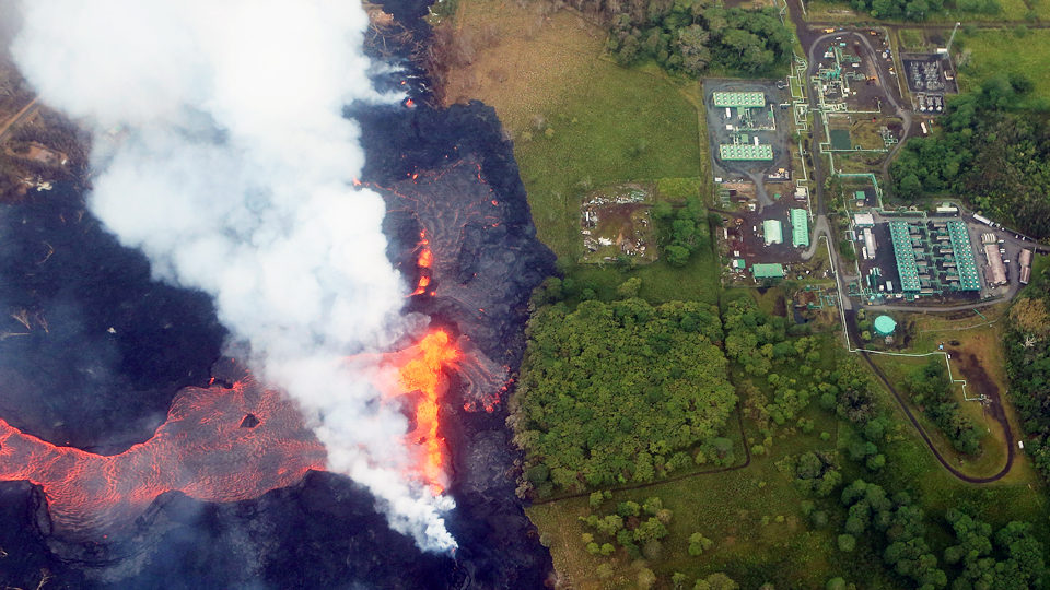 lava flow hawaii power plant