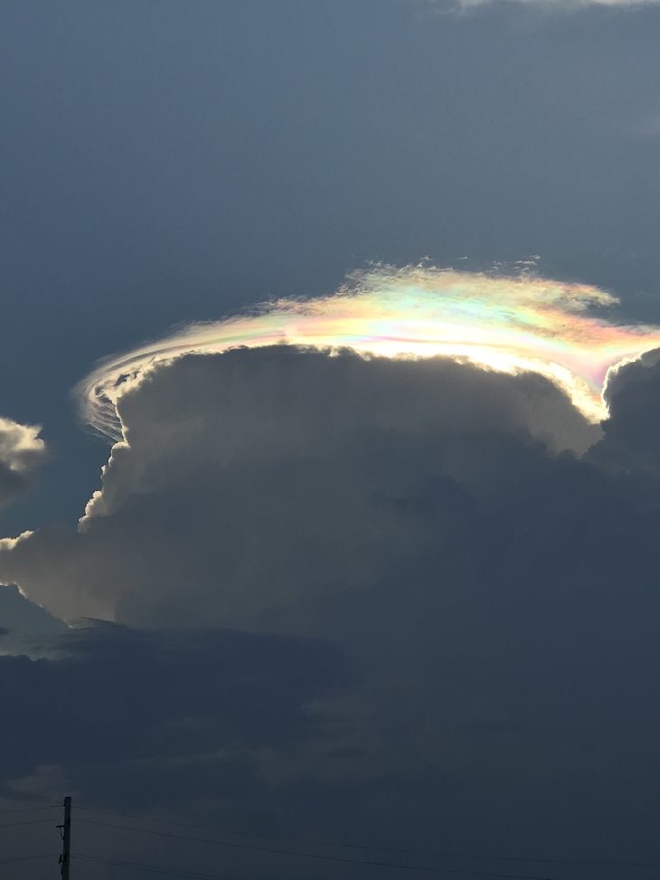 Wispy Rainbow Colored Rings Around Storm Taken by Chris Moore on May 30, 2018 @ Streator, Illinois, USA