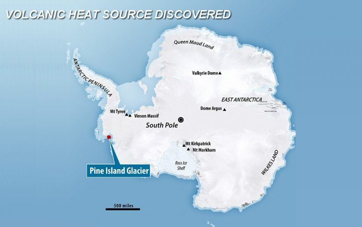 Volcanic heat source discovered under Pine Island Glacier