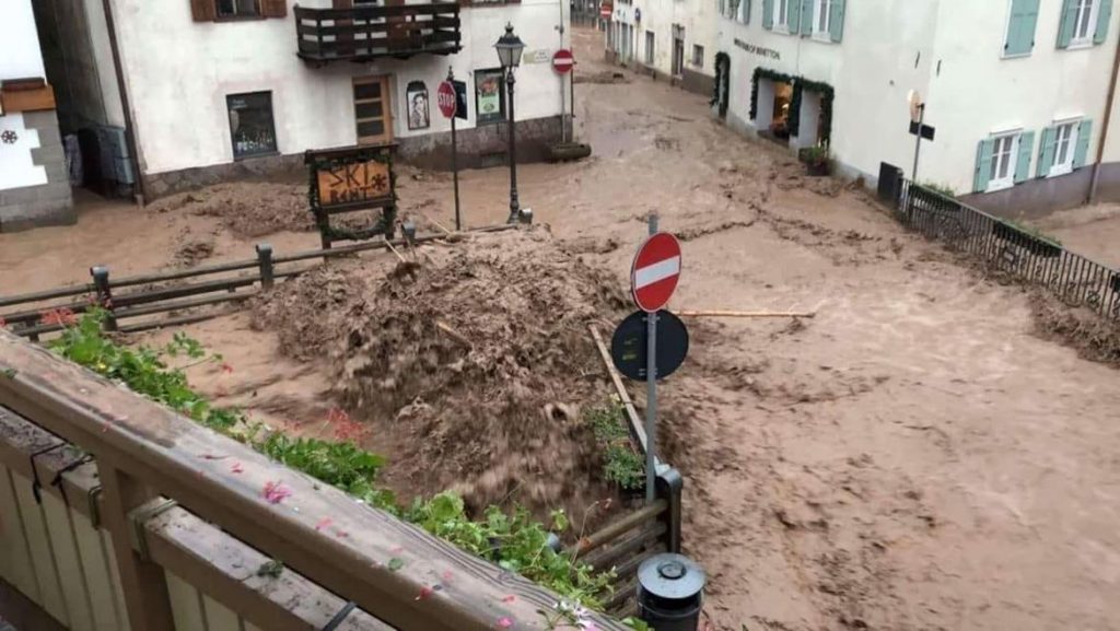 Floods in Moena, Trentino, Italy, 03 July 2018.