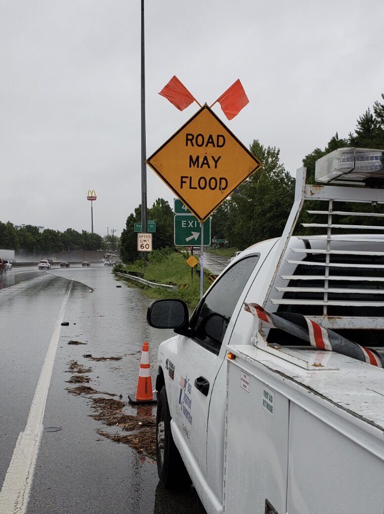 Roads were flooded in Houston, Texas, 04 July, 2018.