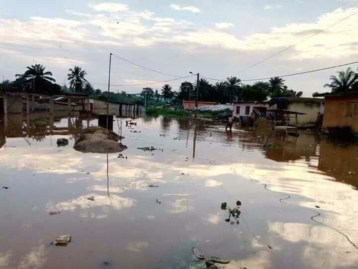 Floods in Aboisso, Ivory Coast July 2018 .