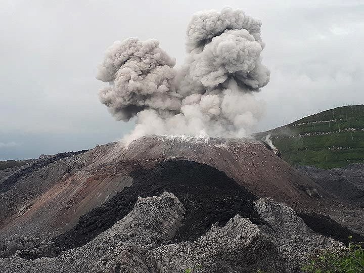 Ibu volcano eruption July 2018.