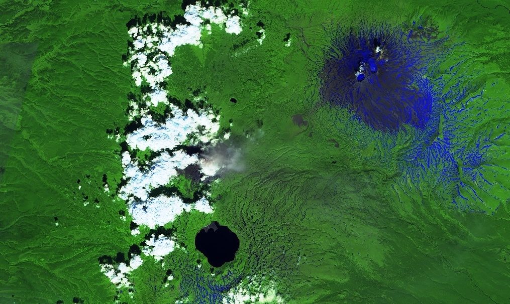 Karymsky volcanic ash eruption in July 2018