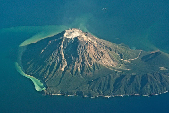 Aerial view of Kuchinoerabujima island in Japan