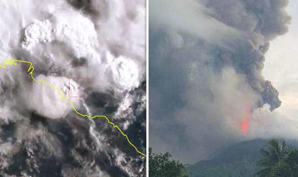 The massive eruption sent a plume of ash nine miles into the sky, blocking out the sun