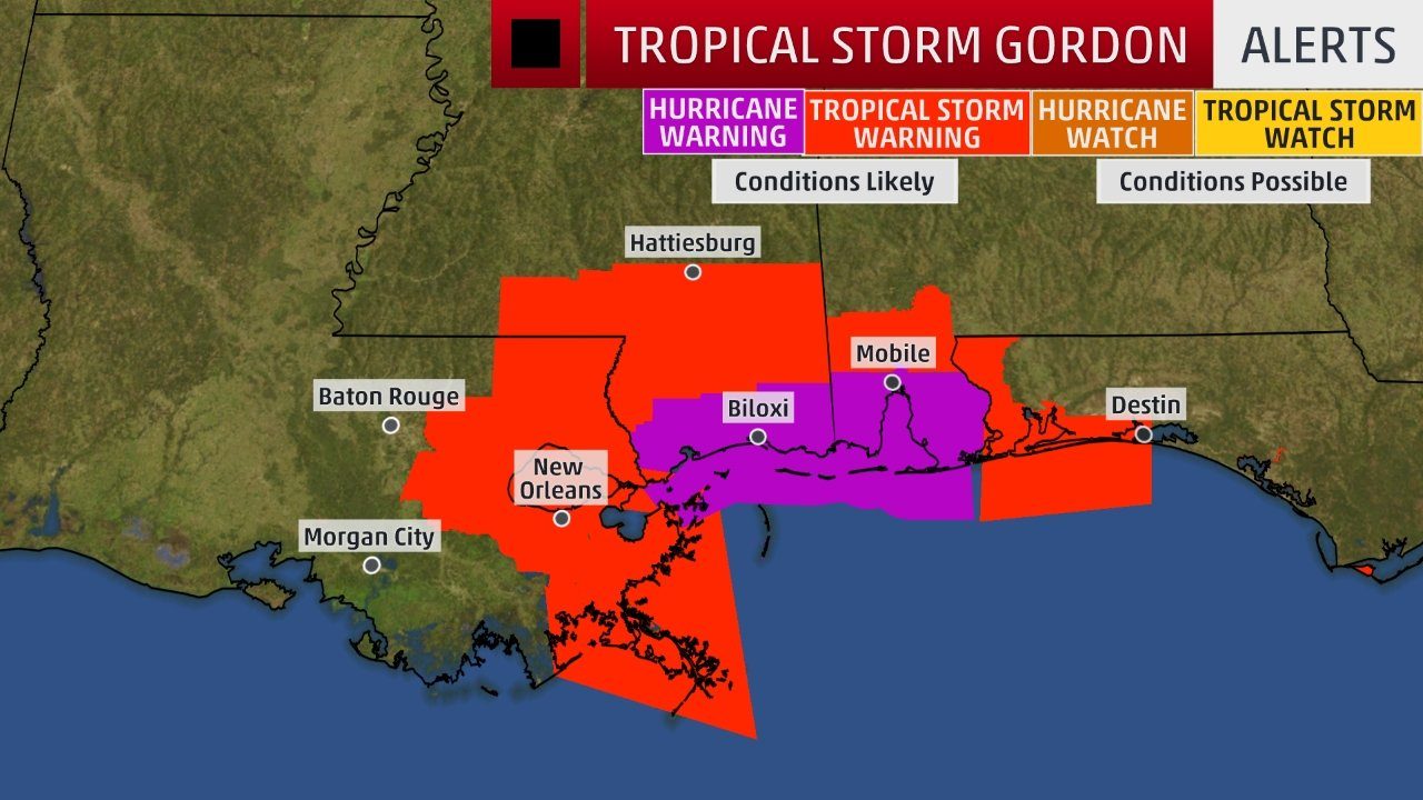 storm warnings gordon hurricane