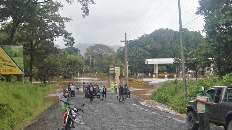 Click to enlarge A flooded street in Nosara on Oct. 5, 2018