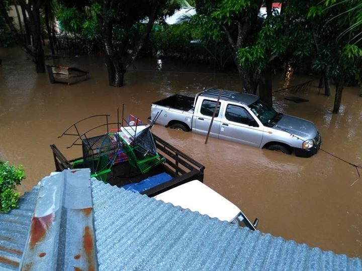 Click to enlarge Overflowing rivers and creeks flooded residential