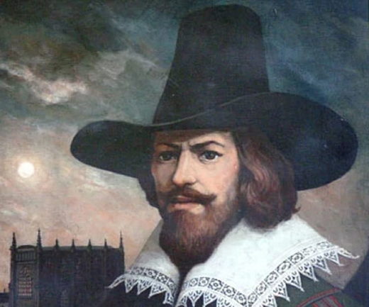 A portrait of Guy Fawkes, who was executed for ‘the gunpowder plot.