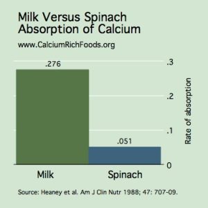 calcium milk spinach