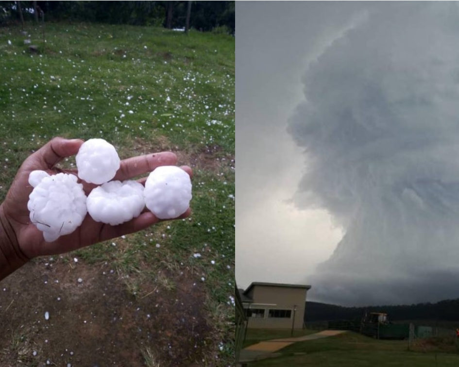 Photos of the hailstorm circulated on social media.