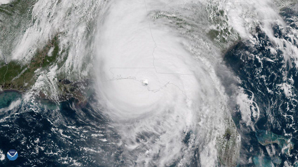 Hurricane Michael is seen over the Florida Panhandle