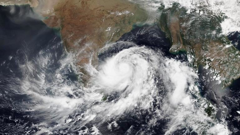 Cyclone Fani, seen on April 30, 2019