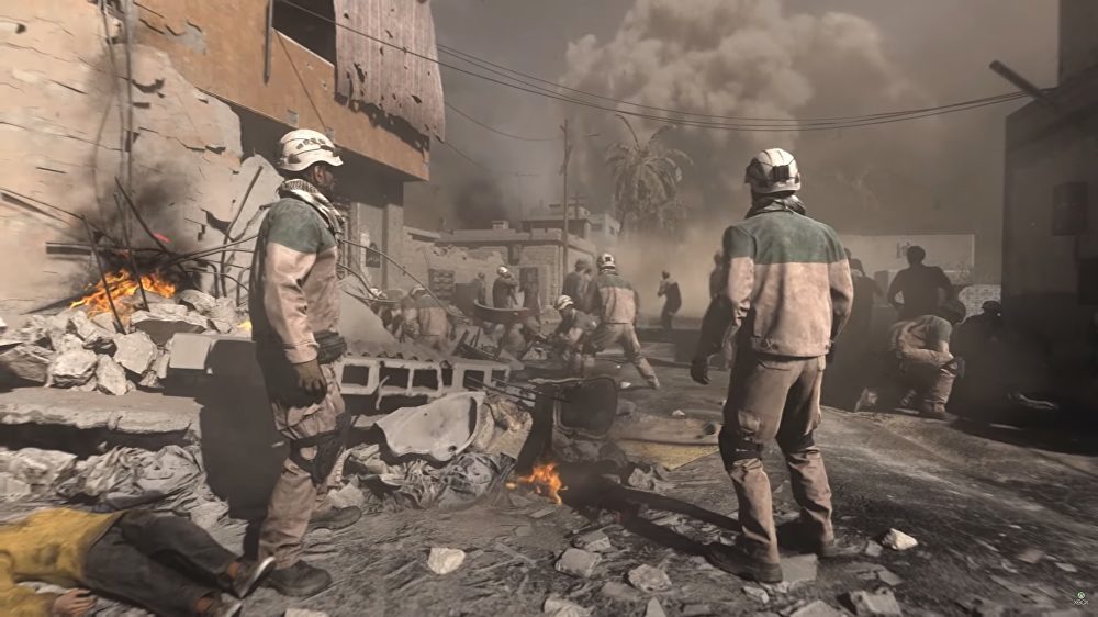 white Helmets in Call of Duty game