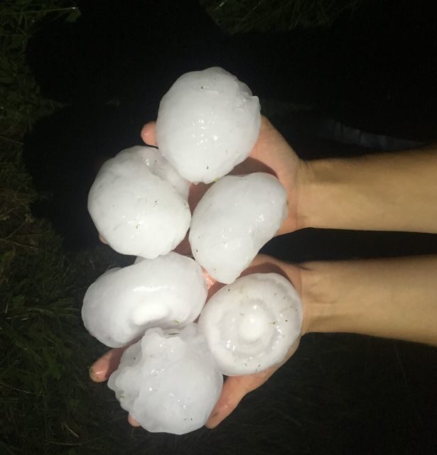 The hailstorm battered Slovenia on Monday evening
