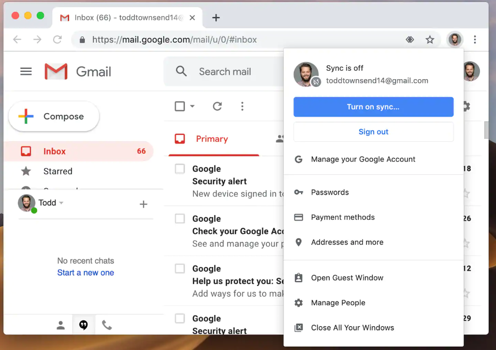 Chrome gmail