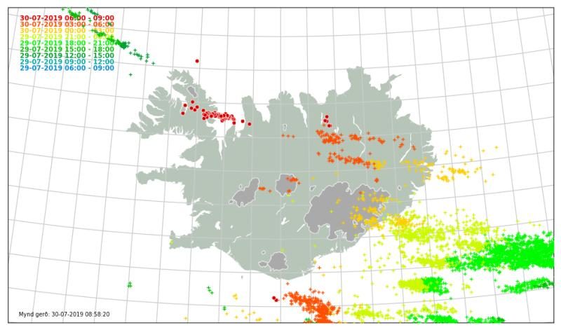 Record lightning Iceland