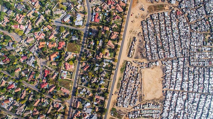 drone photo rich poor neighborhoods