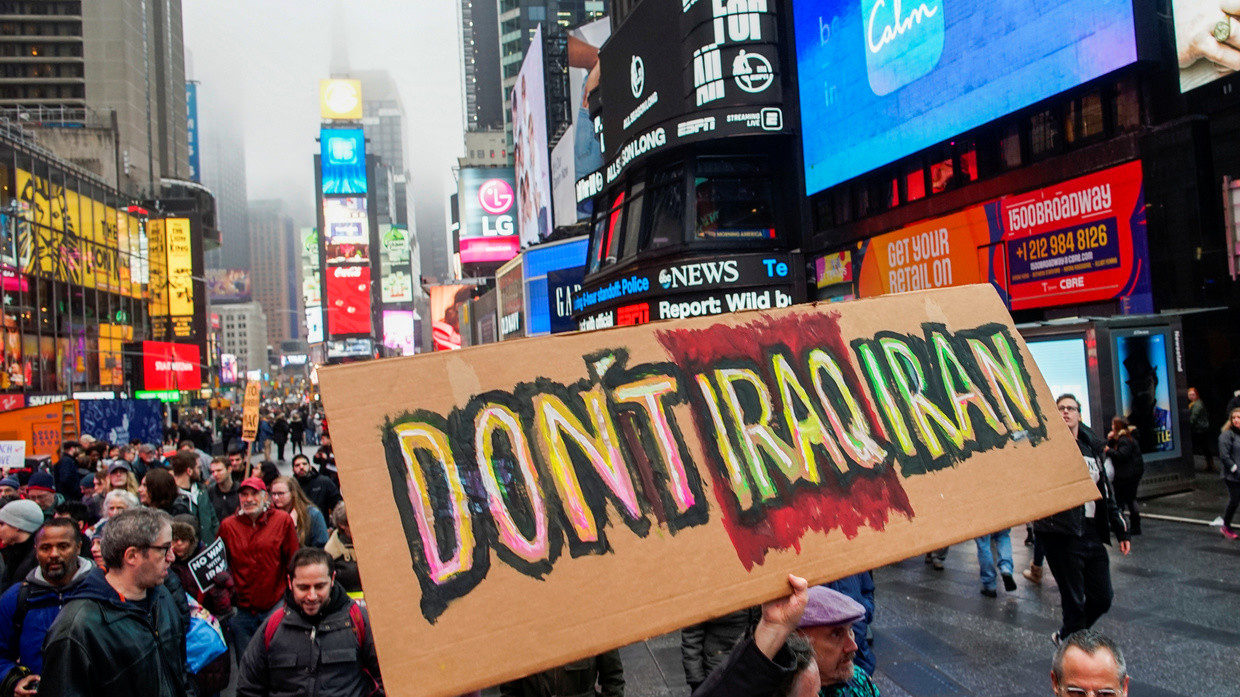 Protests solumeini war iran new york