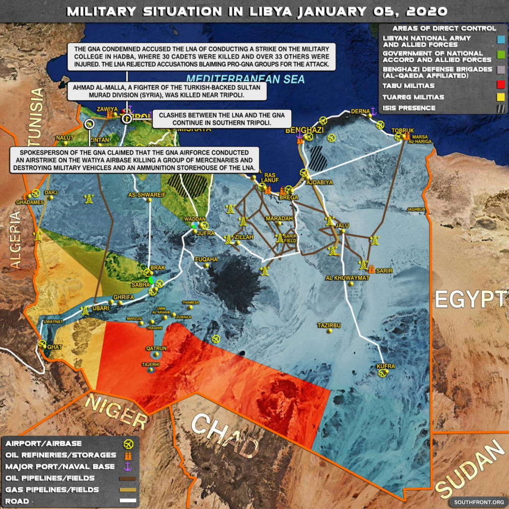 Libya map Jan 2020