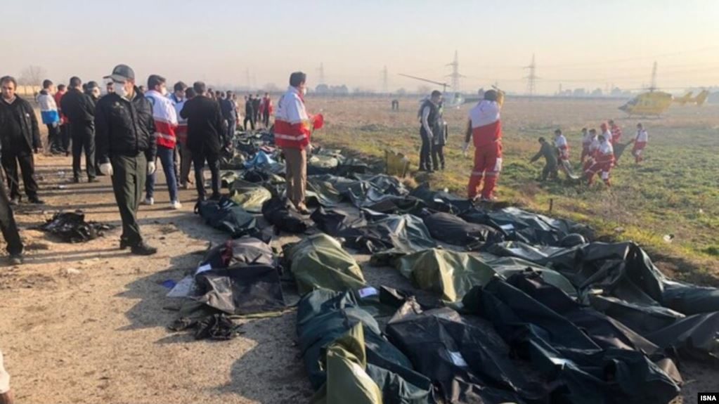 Ukraine plane crash Iran body bags