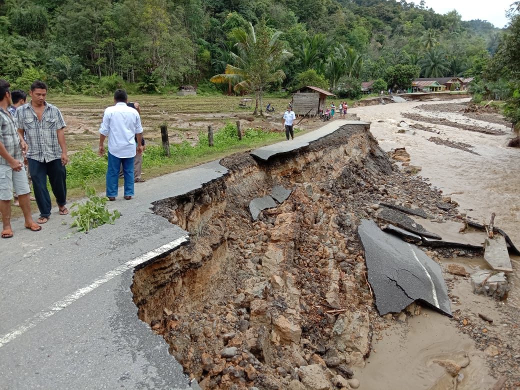 Flood damage in Central Tapanuli Regency Indonesia, January 2020.