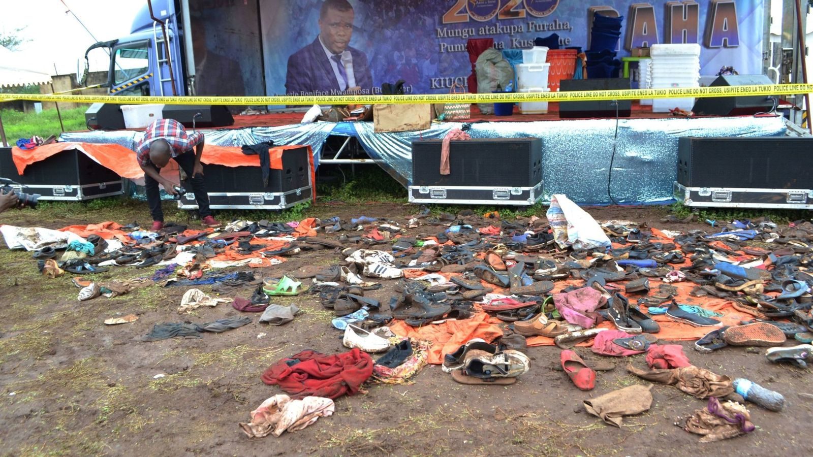 The aftermath of the deadly stampede at the outdoor prayer meeting