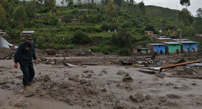Aftermath of the mudslide and floods in Vilcanchos district, Ayacucho Region.