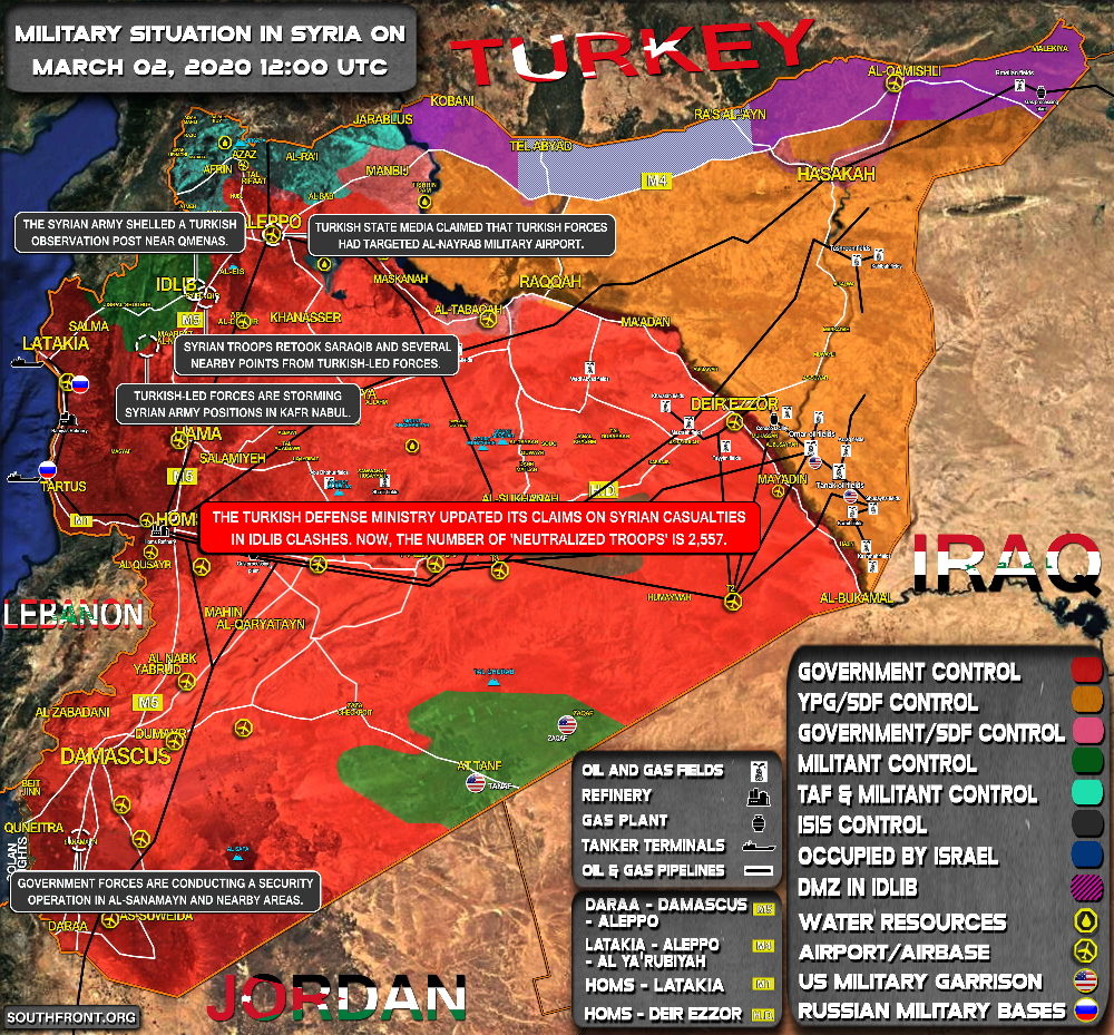 syria military situation March 2020