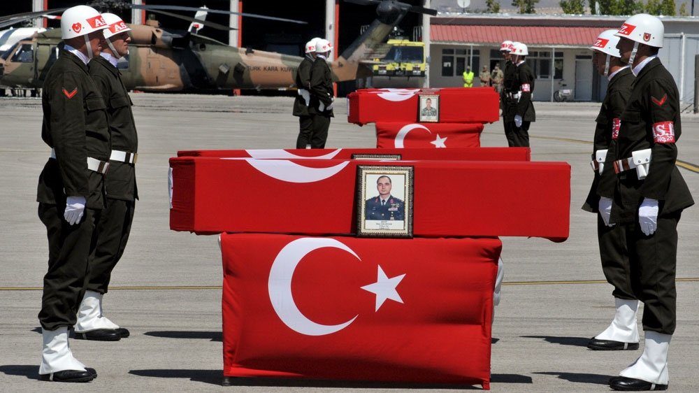 turkish soldiers coffins