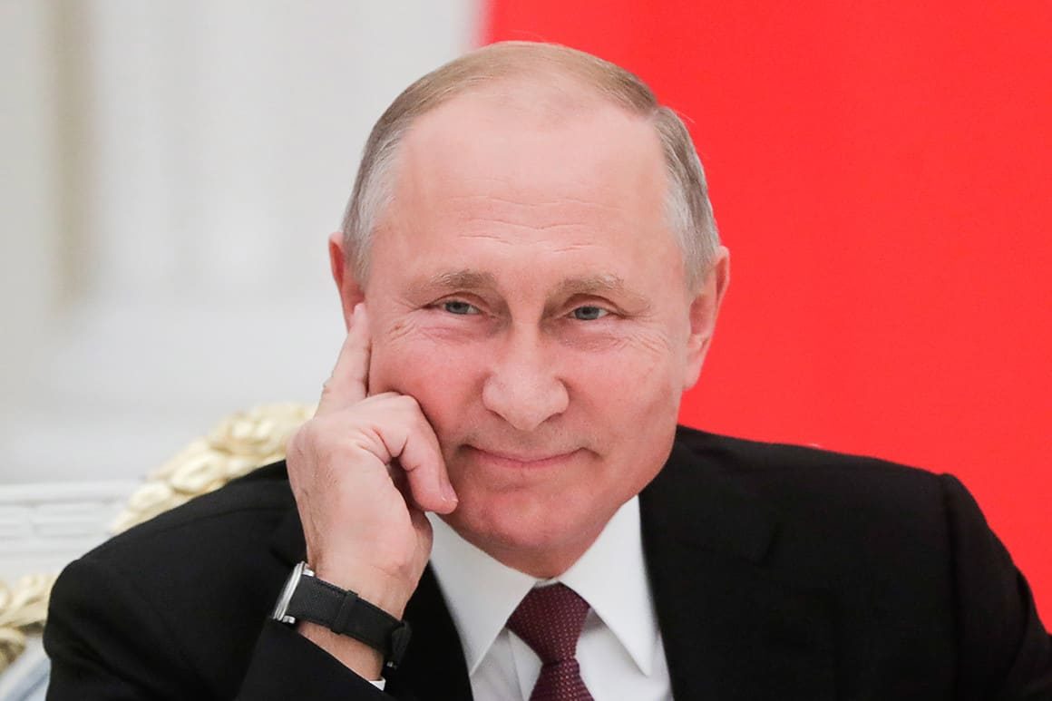 Putin smile happy