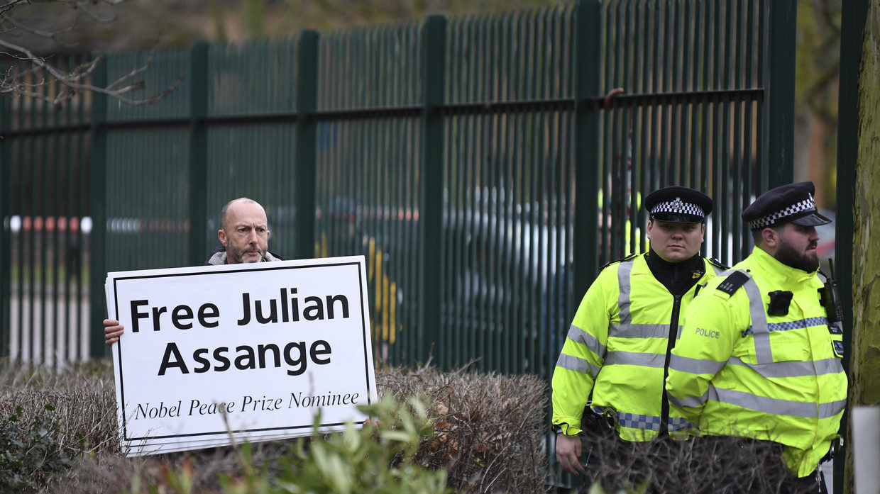 free assange protester