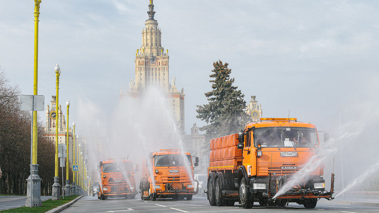 disinfecting roads moscow
