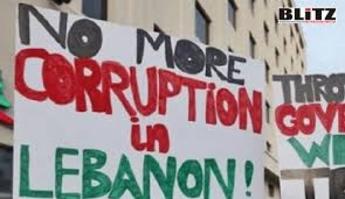 protest sign corruption lebanon