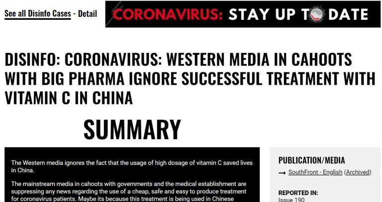 southfront, coronavirus, vitamin c