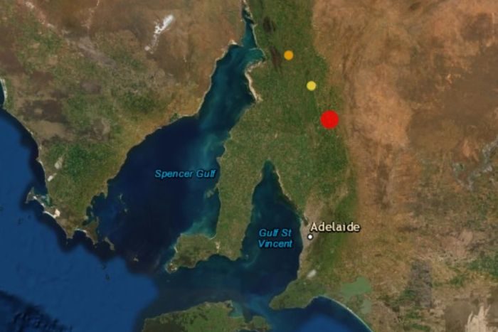 The earthquake struck at Burra, north of Adelaide