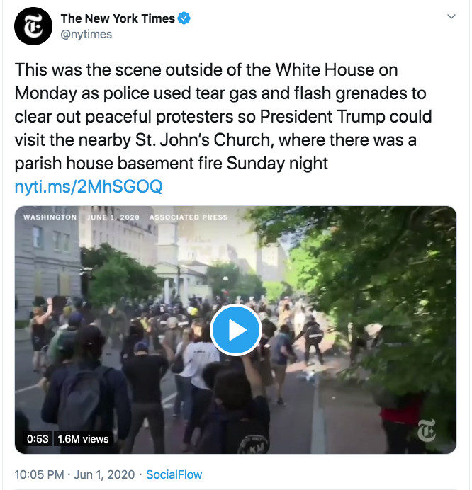 NYT tear gas tweet