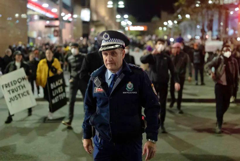 protest australia cop police