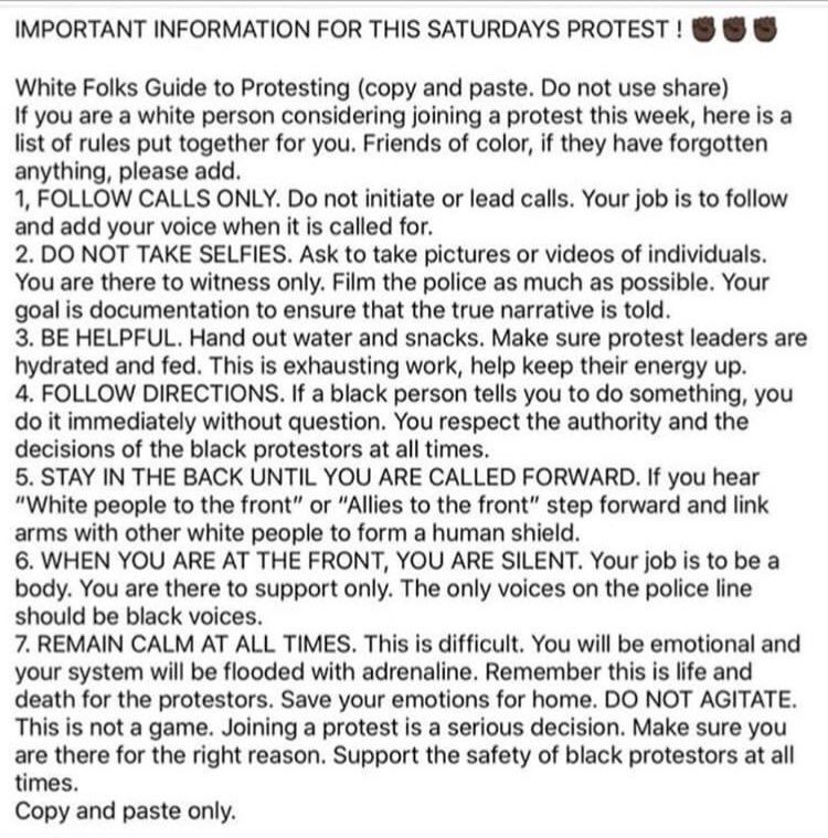BLM instructions for white people