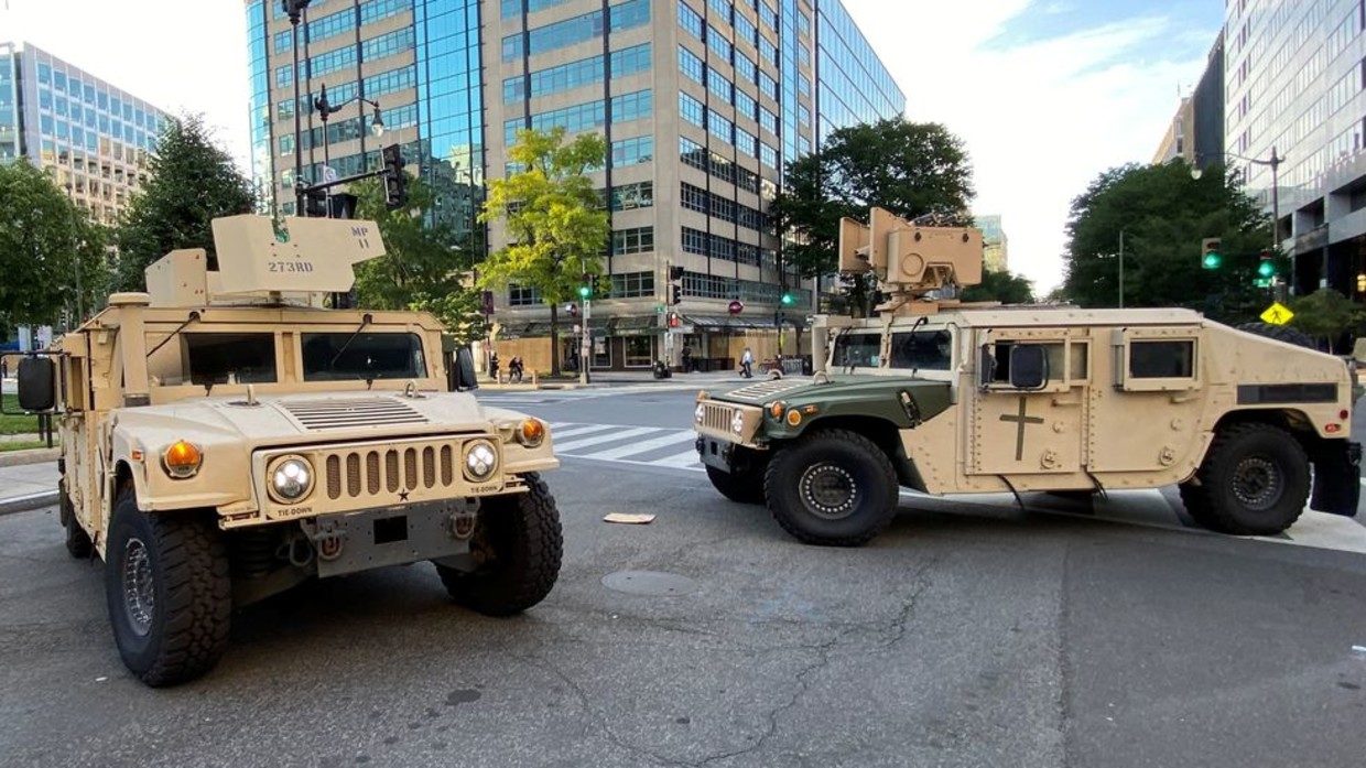 military vehicles on US streets