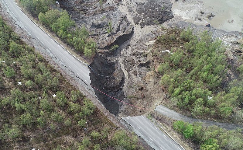 landslide norway road destroyed