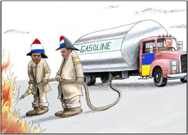 Mh17 trial cartoon gasoline on fire
