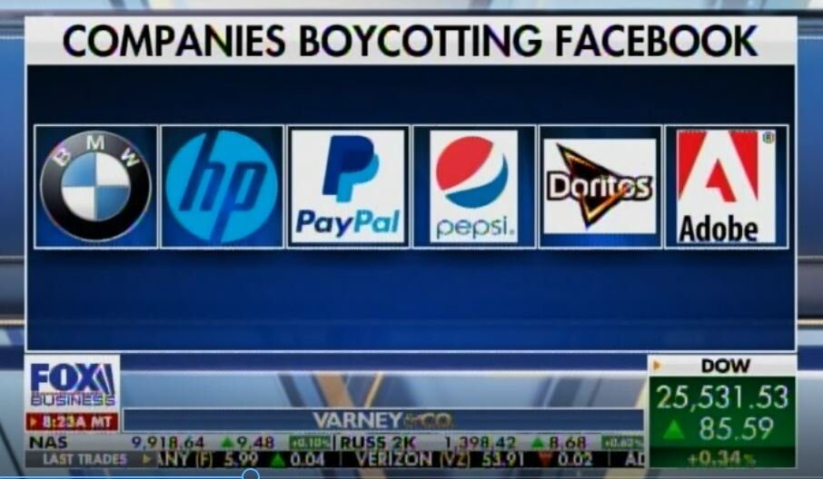 companies facebook boycott