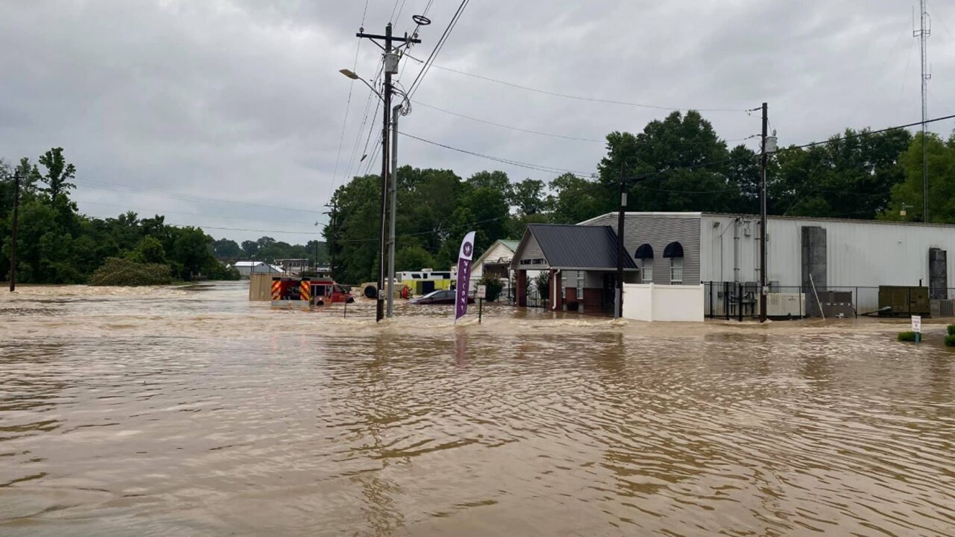 Severe flash flooding was reported Wednesday in the town of Selmer, Tenn.