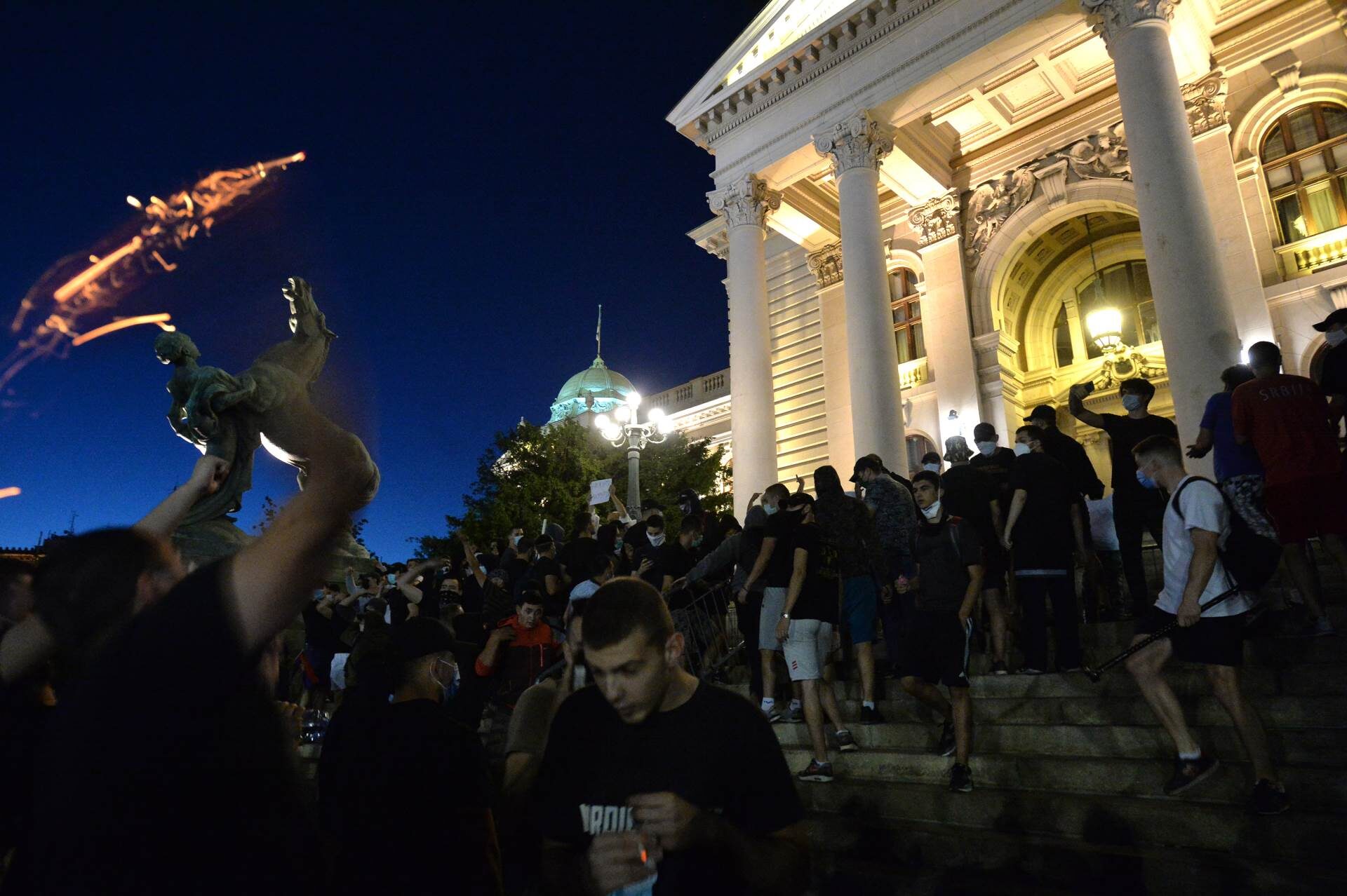 Serbia lockdown protest