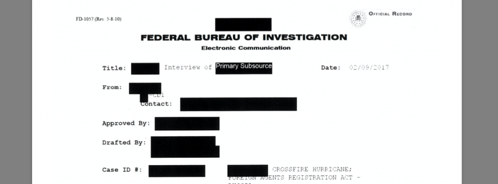 FBI redacted interview Russiagate